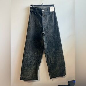 DARK GREEN High-Rise Sailor Wide Leg Jeans